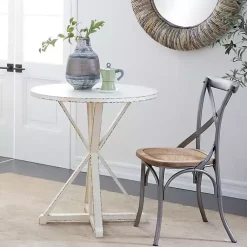 Kirklands Home Rustic Hourglass Side Table White Outlet