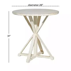 Kirklands Home Rustic Hourglass Side Table White Outlet
