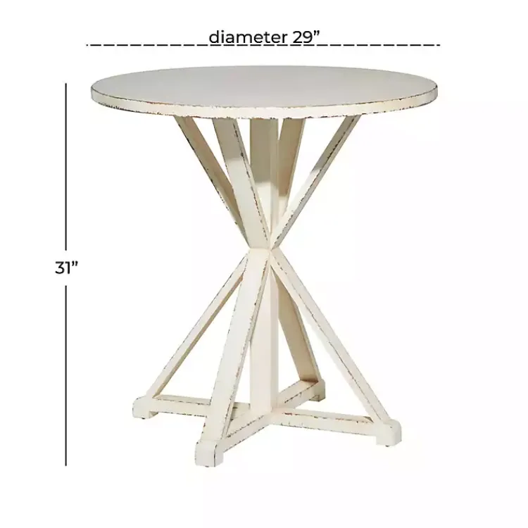 Kirklands Home Rustic Hourglass Side Table White Outlet