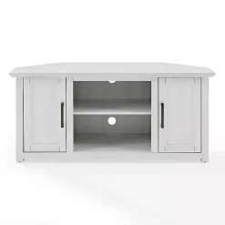 Kirklands Home Rustic White Katy-Corner TV Stand Outlet
