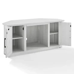 Kirklands Home Rustic White Katy-Corner TV Stand Outlet