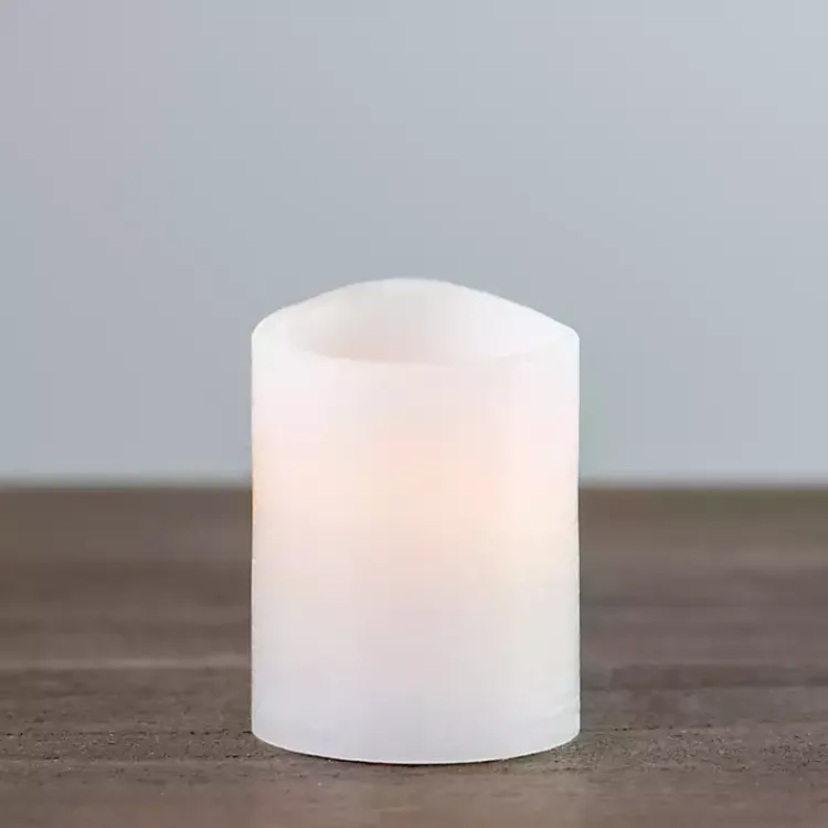 Flameless Candles>Kirklands Home Rustic LED Pillar Candle, 3x4 in. White