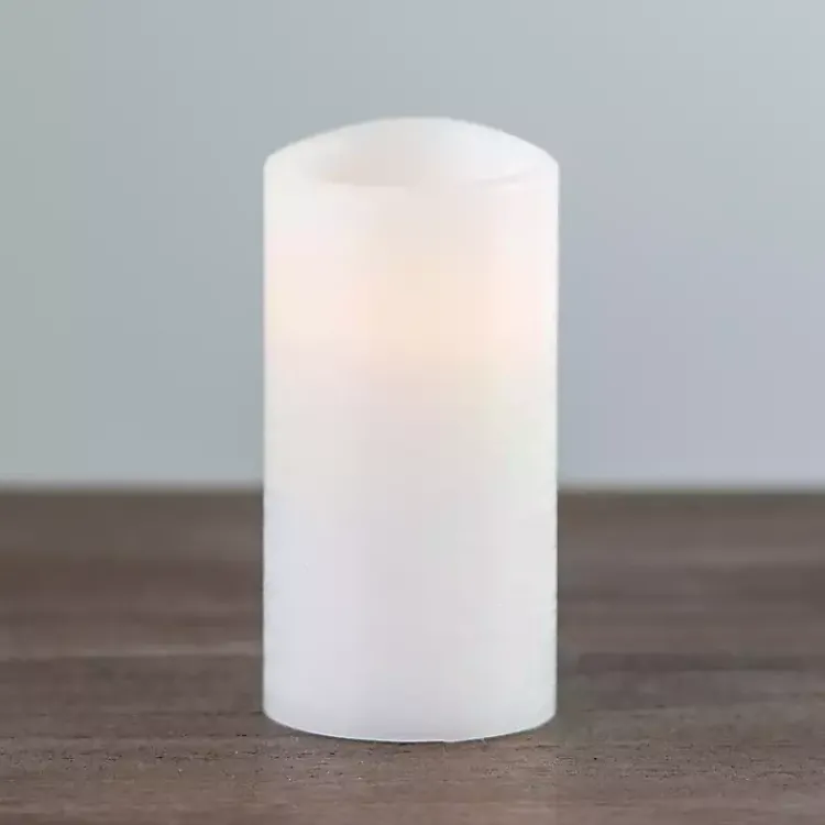 Flameless Candles>Kirklands Home Rustic LED Pillar Candle, 3x6 in. White