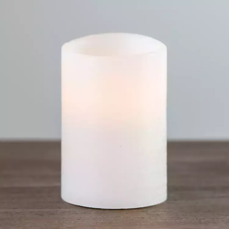 Flameless Candles>Kirklands Home Rustic LED Pillar Candle, 4x6 in. White