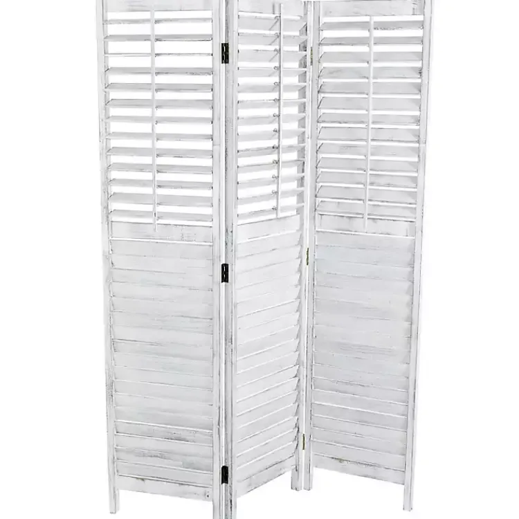 Decorative Accents>Kirklands Home Rustic Shutter Trifold Room Divider White
