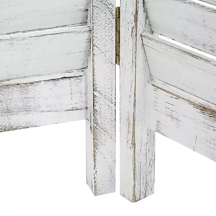 Decorative Accents>Kirklands Home Rustic Shutter Trifold Room Divider White
