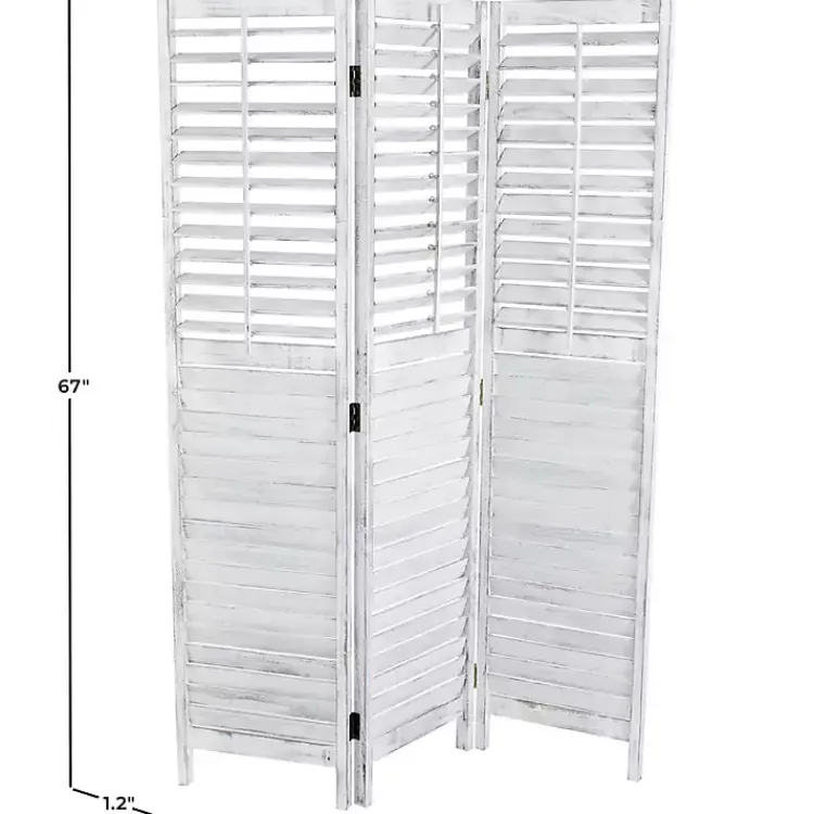 Decorative Accents>Kirklands Home Rustic Shutter Trifold Room Divider White
