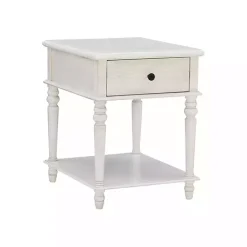 Kirklands Home Rustic Turned Legs Accent Table White Hot