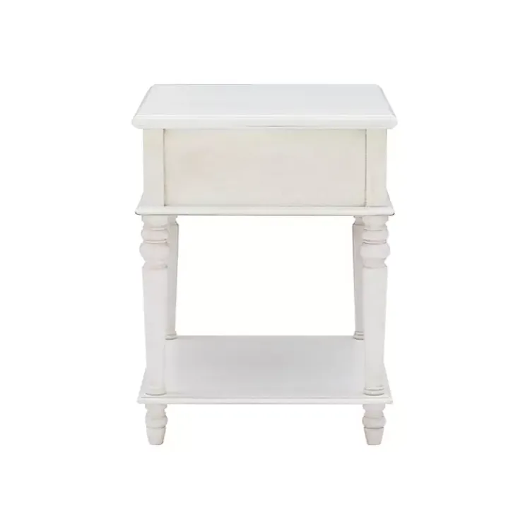 Kirklands Home Rustic Turned Legs Accent Table White Hot