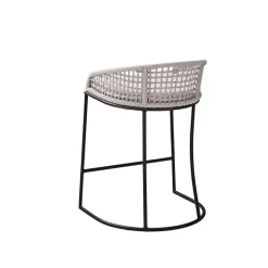 Kirklands Home Rustic Woven Rope Back Counter Stool White Discount
