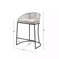 Kirklands Home Rustic Woven Rope Back Counter Stool White Discount