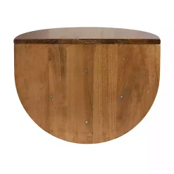 Kirklands Home Rustic Wood Half Moon Floating Accent Table Brown Hot