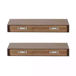 Kirklands Home Rustic Wood 2-pc. Floating Shelves, 18 in. Best