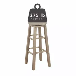 Kirklands Home Rustic Wood Pub Classic Backless Bar Stool Tan Best