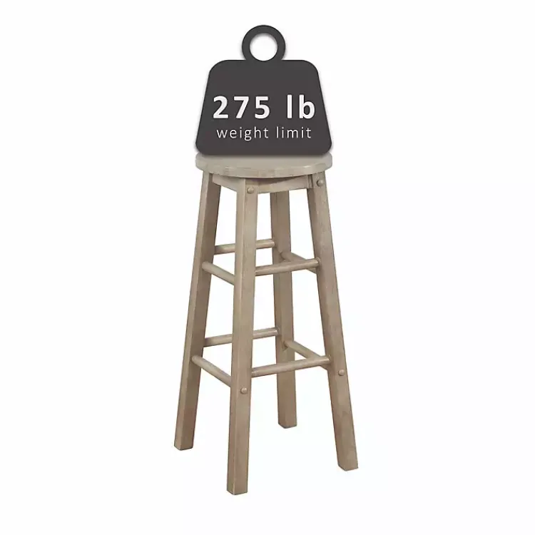 Kirklands Home Rustic Wood Pub Classic Backless Bar Stool Tan Best