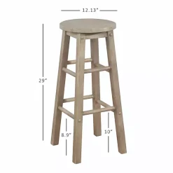 Kirklands Home Rustic Wood Pub Classic Backless Bar Stool Tan Best