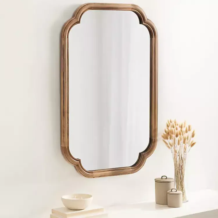 Kirklands Home Rustic Wood Scallop Wall Mirror