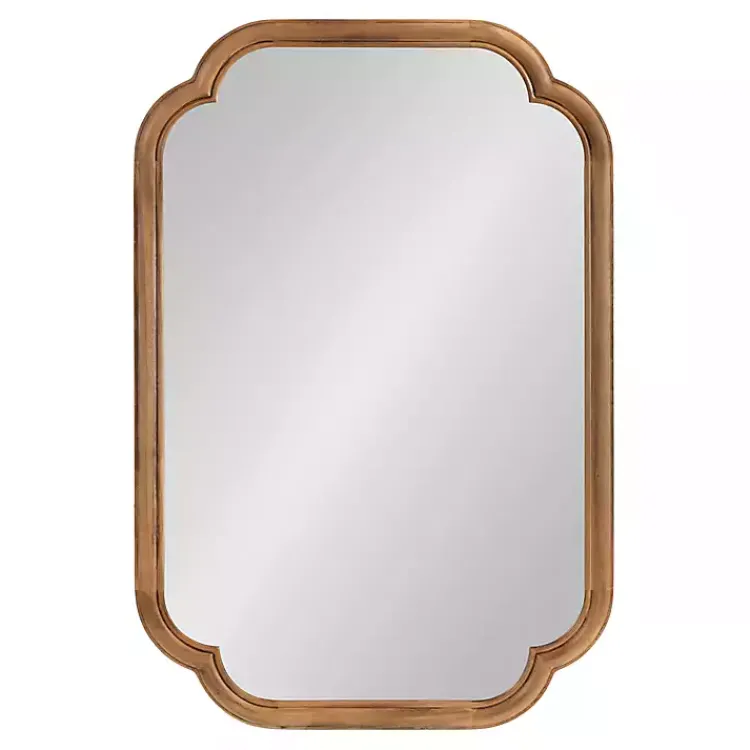 Kirklands Home Rustic Wood Scallop Wall Mirror