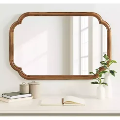 Kirklands Home Rustic Wood Scallop Wall Mirror
