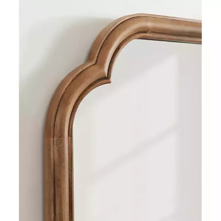 Kirklands Home Rustic Wood Scallop Wall Mirror