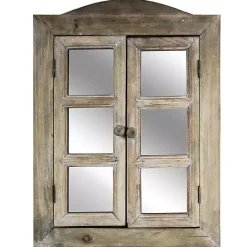 Kirklands Home Rustic Wooden Dual Window Shutter Wall Mirror Sale
