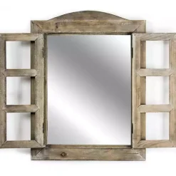 Kirklands Home Rustic Wooden Dual Window Shutter Wall Mirror Sale