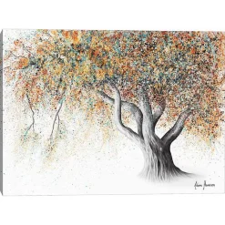 Kirklands Home Rusty Autumn Tree Canvas Art Print Orange New
