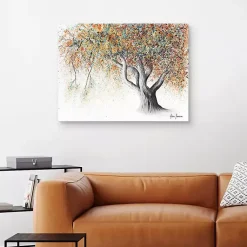 Kirklands Home Rusty Autumn Tree Canvas Art Print Orange New