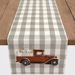 Kirklands Home Rusty Harvest Truck Table Runner Gray Outlet