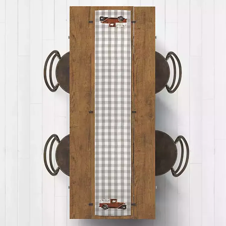 Kirklands Home Rusty Harvest Truck Table Runner Gray Outlet
