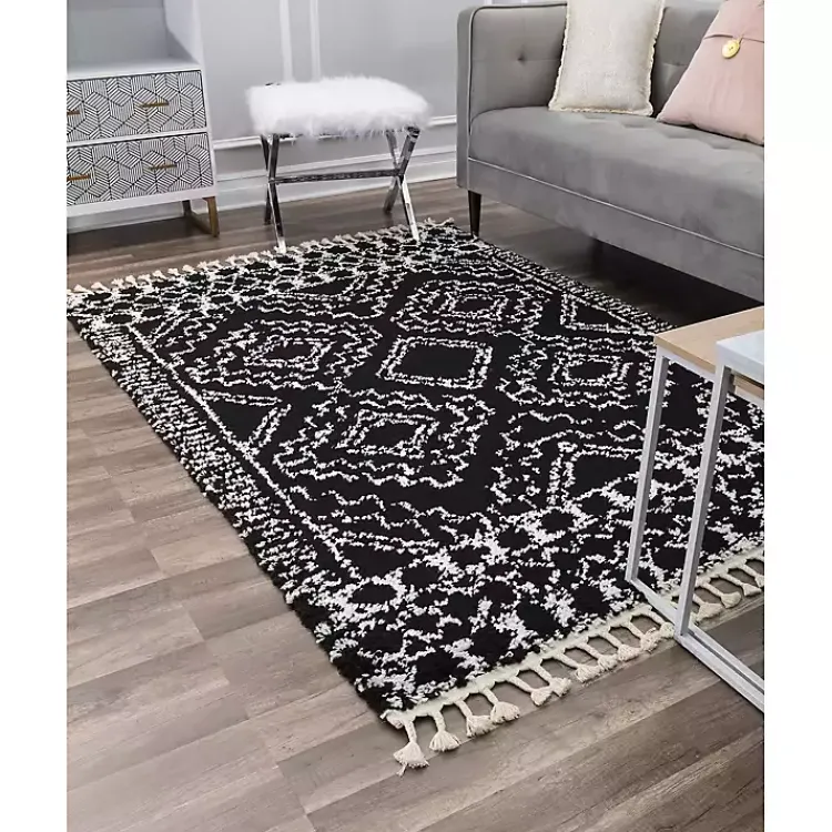 Kirklands Home Sable and White Moon Area Rug, 5x7 Black Online