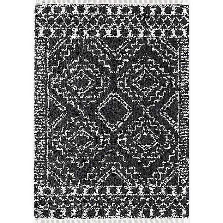 Kirklands Home Sable and White Moon Accent Rug, 2x8 Black Discount