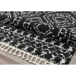 Kirklands Home Sable and White Moon Accent Rug, 2x8 Black Discount
