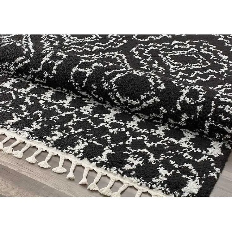 Kirklands Home Sable and White Moon Accent Rug, 2x8 Black Discount