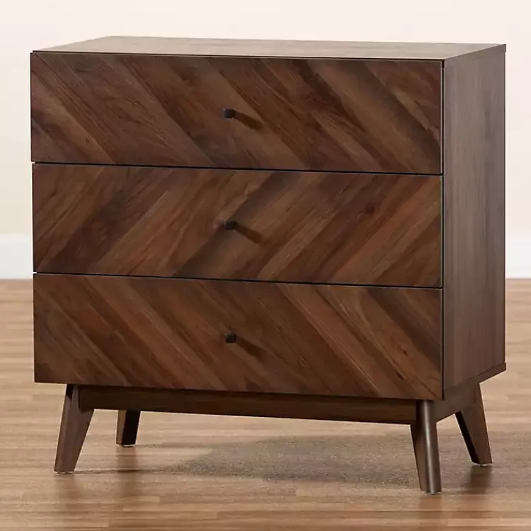 Kirklands Home Sabrina Walnut Wood 3-Drawer Chest Sale