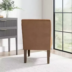 Kirklands Home Saddle Faux Leather Accent Chair Brown Outlet