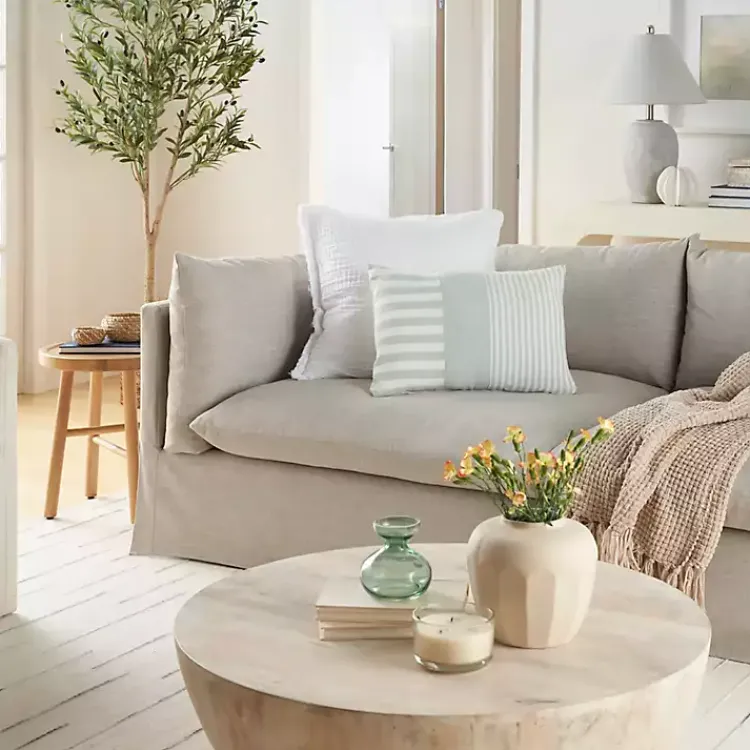Pillows>Kirklands Home Sage Asymmetrical Stripes Lumbar Pillow Green