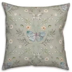 Pillows>Kirklands Home Sage Botanical Butterfly Throw Pillow Green