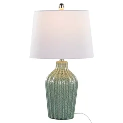 Kirklands Home Sage Ceramic Chevron Table Lamps, Set of 2 White Online