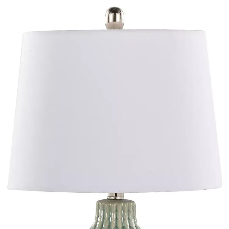 Kirklands Home Sage Ceramic Chevron Table Lamps, Set of 2 White Online