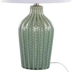 Kirklands Home Sage Ceramic Chevron Table Lamps, Set of 2 White Online