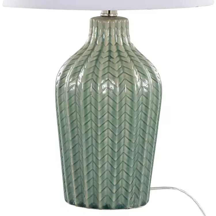Kirklands Home Sage Ceramic Chevron Table Lamps, Set of 2 White Online