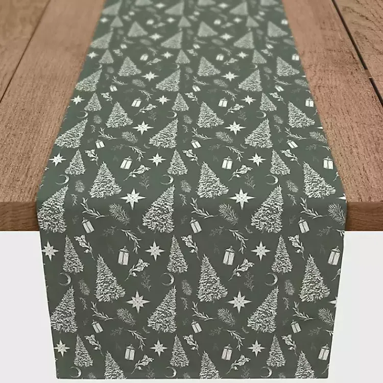 Kirklands Home Sage Christmas Trees Table Runner Sale