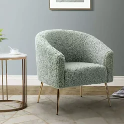 Kirklands Home Sage Contemporary Barrel Accent Chair Green Outlet