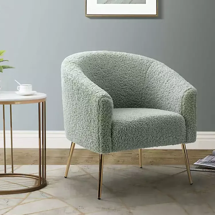 Kirklands Home Sage Contemporary Barrel Accent Chair Green Outlet