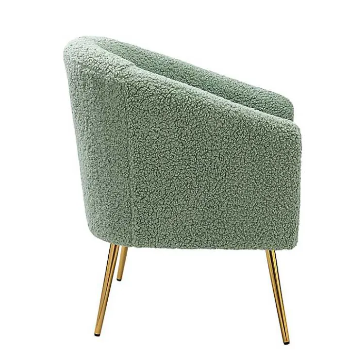 Kirklands Home Sage Contemporary Barrel Accent Chair Green Outlet