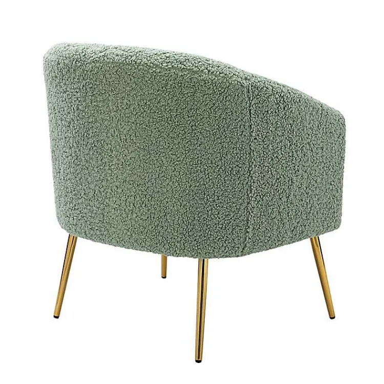 Kirklands Home Sage Contemporary Barrel Accent Chair Green Outlet