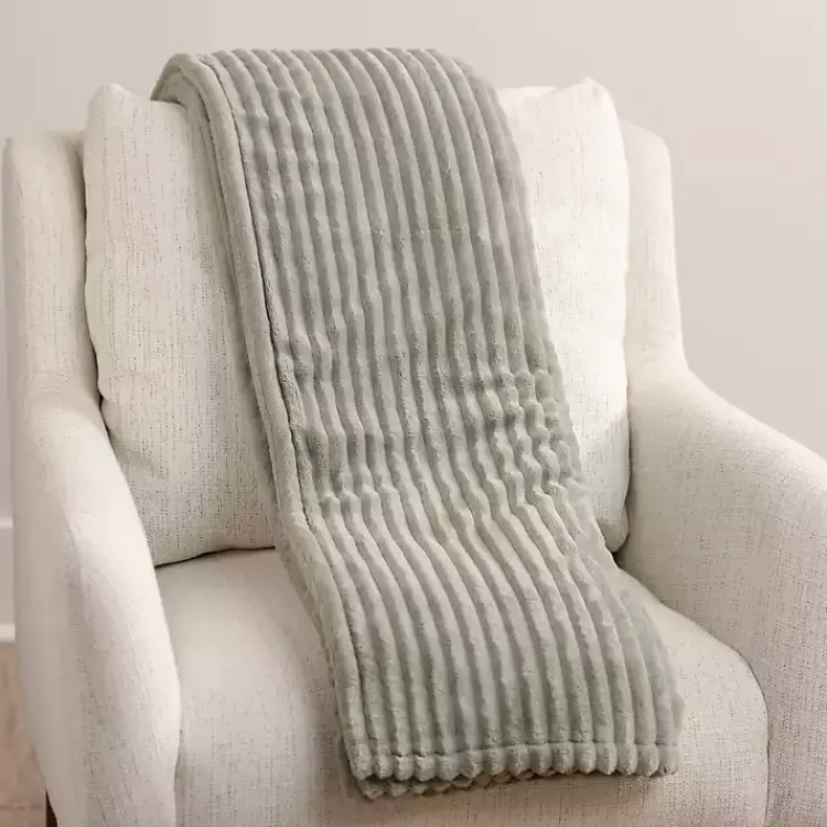 Blankets & Throws>Kirklands Home Sage Corduroy Berber Throw Green