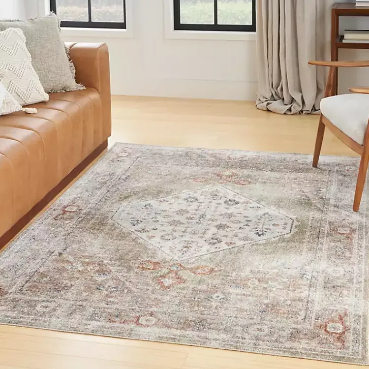 Kirklands Home Sage Distressed Medallion Washable Area Rug, 5x7 Best