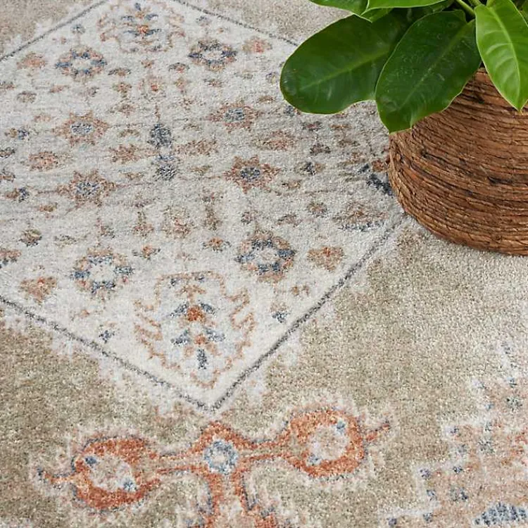 Kirklands Home Sage Distressed Medallion Washable Area Rug, 5x7 Best